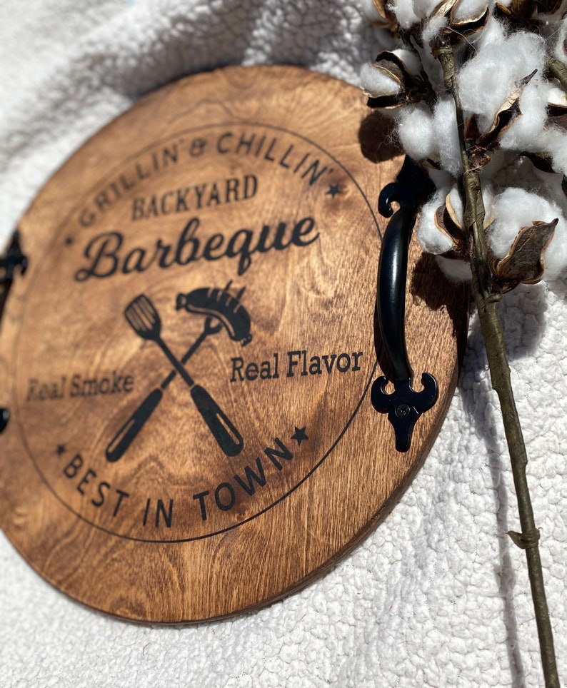 Birthday BBQ Gift Grill Gift for Dad Wooden Serving Tray Etsy