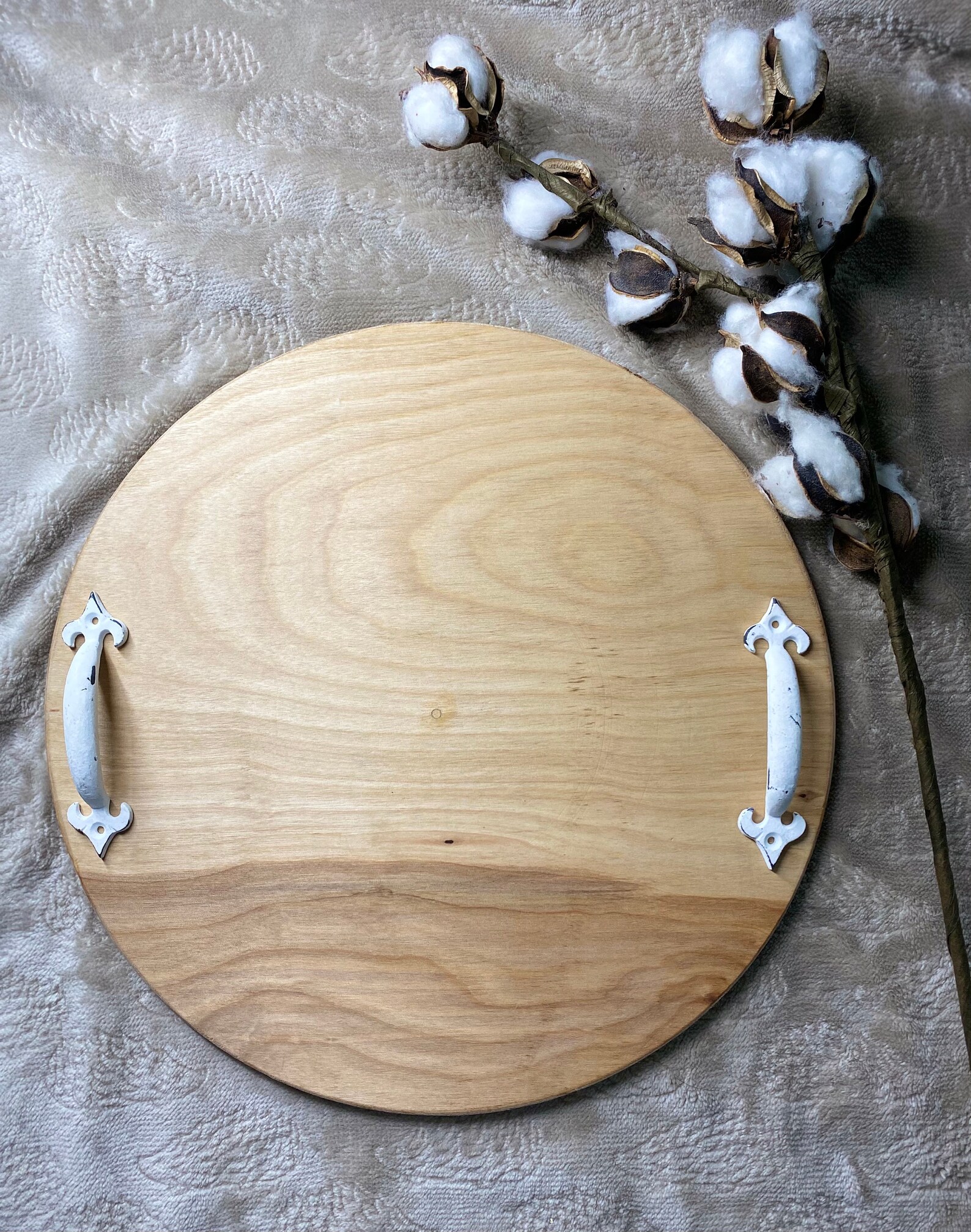 Wood Serving Tray Coffee Bar Tray Rustic Tray Round Wood Etsy