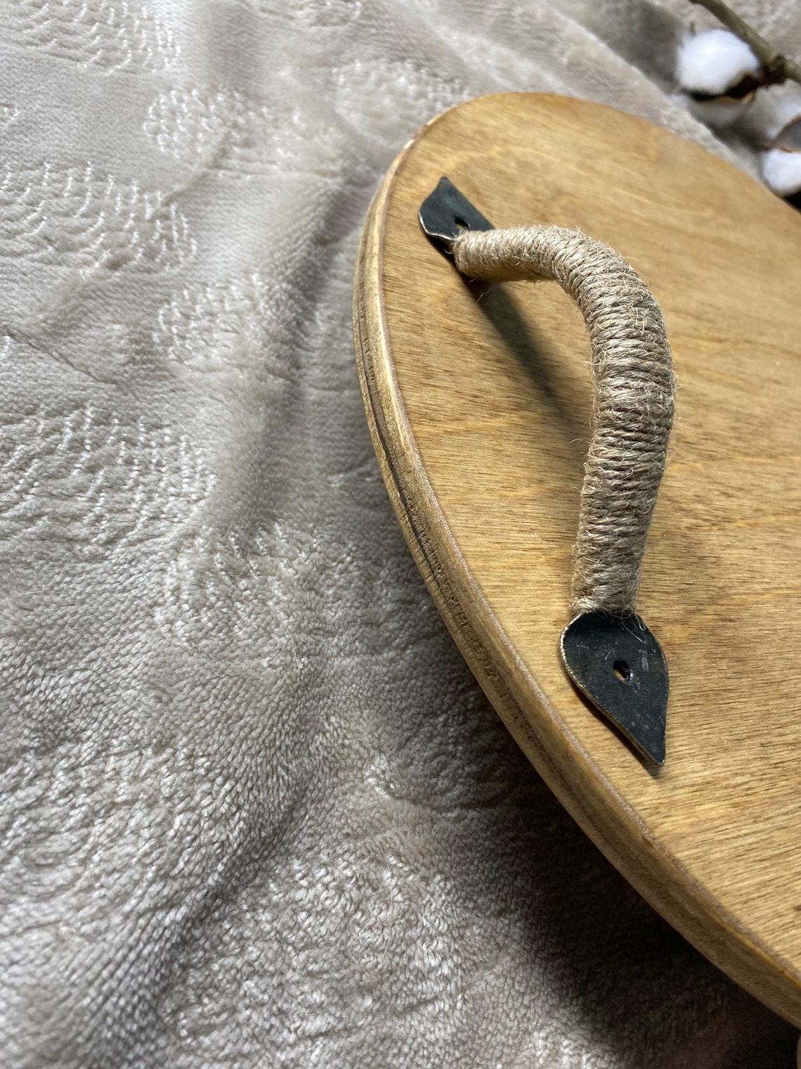 Wood Serving Tray Coffee Bar Tray Rustic Tray Round Wood Etsy