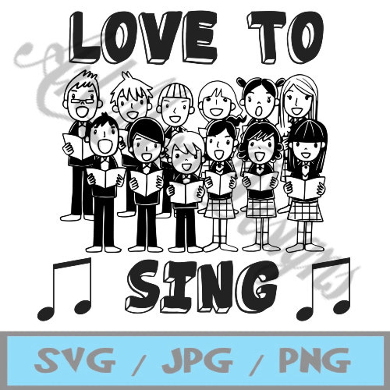 Love to Sing SVG JPG y PNG descargas de archivos | Etsy