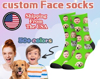 Custom Face Socks,Personalized Photo Dad Socks,Face on Socks for Dad,Custom Father&#39;s Day Gift,Picture socks,Papa Socks Daddy Gift