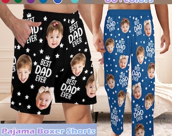 Custom Face Pajama Shorts, Personalized Photo Gift for Dad,Fathers Day Gifts