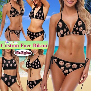 Custom Face Bikini Set,Personalized Women Swim Suit with Face,Custom Photo Bikini,String Bikini,Bridal Party,Bachelorette Party Gift for Her