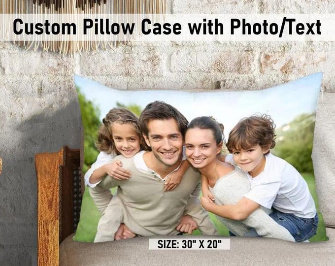 Personalized Photo Pillowcase - Custom Photo Pillow Cover, Gift for her/Him,Mother's Day Gifts
