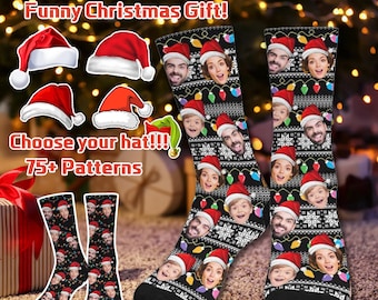 Custom Face Socks,Christmas Gift,Customize Photo Sock,Personalized Gifts,Gift for Dad