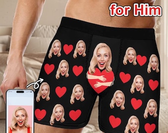Custom Valentine's Day Gift,Personalized Face Boxer Briefs, Funny Anniversary Gift