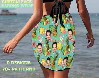 Pareo facial personalizado, estilo hawaiano tropical