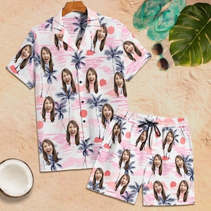 Custom Photo Hawaiian Shirt Personalized Face Hawaiian Shirt Bachelor Party Dog Face Women Men Shirt Family Party Shirt Gag Gift Summer Gift