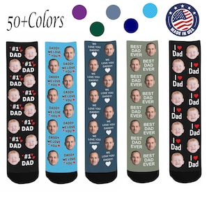 Custom Father&#39;s Day Gift,Fathers Day Socks,Personalized Socks,Custom Face Socks,Funny Faces on Socks,I love Dad Socks Gift,Gift for PAPA