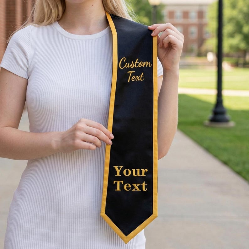 Personalized Embroidered Graduation Sash, Custom Text Graduate Stole ...