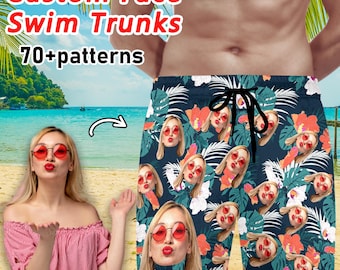 Badehose mit individuellem Gesicht, personalisierte Foto Strandshorts, Geschenk für Junggesellenabschiede