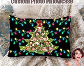Benutzerdefinierte Foto Weihnachten Kissenbezug, personalisiertes Geschenk für die Familie