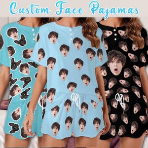 Custom Face Pajamas,Custom Pajama Gifts,Personalized Women Pajama,Dog/Cat/Baby Face on Pajama,Personalized Gifts,Birthday Gift,Gift for Mom