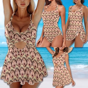 Custom Face Swimsuit,Women&#39;s Photo Bathing Suit with Face,Custom Photo Swimwear,Summer Holiday Gift,Custom Bikini Bridal Party,Gift for Her