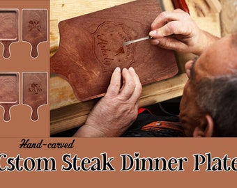 Aangepaste houten steak diner plaat, gepersonaliseerde gegraveerde steak plaat, grill steak master, snij- en serveerplank, housewarming cadeau, verjaardag