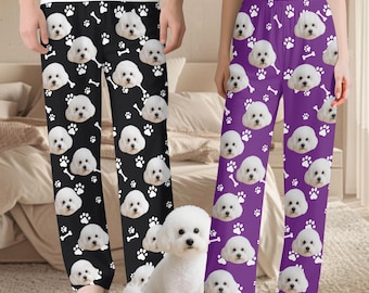 Aangepaste pyjamabroek met gezicht, gepersonaliseerd hondenfotocadeau