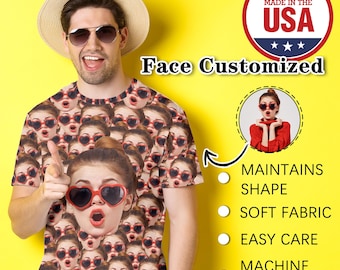 Bachelor Party Custom T-Shirt with Face Personalized Face T-Shirt for Men,Pet Face Shirt,BF T-shirt,Picture Shirts,Birthday Gift for Him