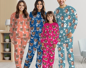 thumbnail image 2 of My Pawjamas Custom Funny Dog Cat Pets Face - Personalized Photo Women's Pajamas Set 2 of 13
