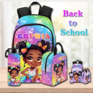 Custom Girl Backpack,Back to School,Custom Backpack with Name,Personalized Teen Backpack,Gift for Girl,LunchBag,Water Bottle,Gift for Her