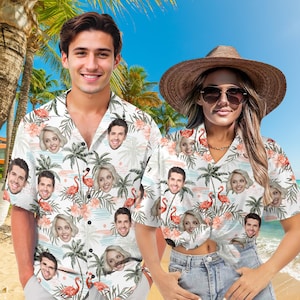 Custom Photo Hawaiian Shirt Personalized Hawaiian Shirt Family Shirt Face on Shirt Women Men Shirt Summer Gift Vacation Shirt Bachelor Party