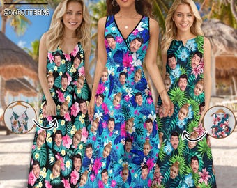Custom Face Hawaiian Dress, Personalized Photo Gift