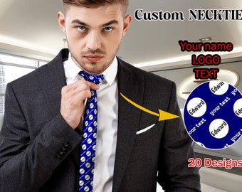 Custom Name Logo Necktie,Dad Tie,Picture Tie,Valentine's Day Gift,Personalized Logo Necktie,Gift for Boyfriend Bridegroom,Peek-a-boo tie