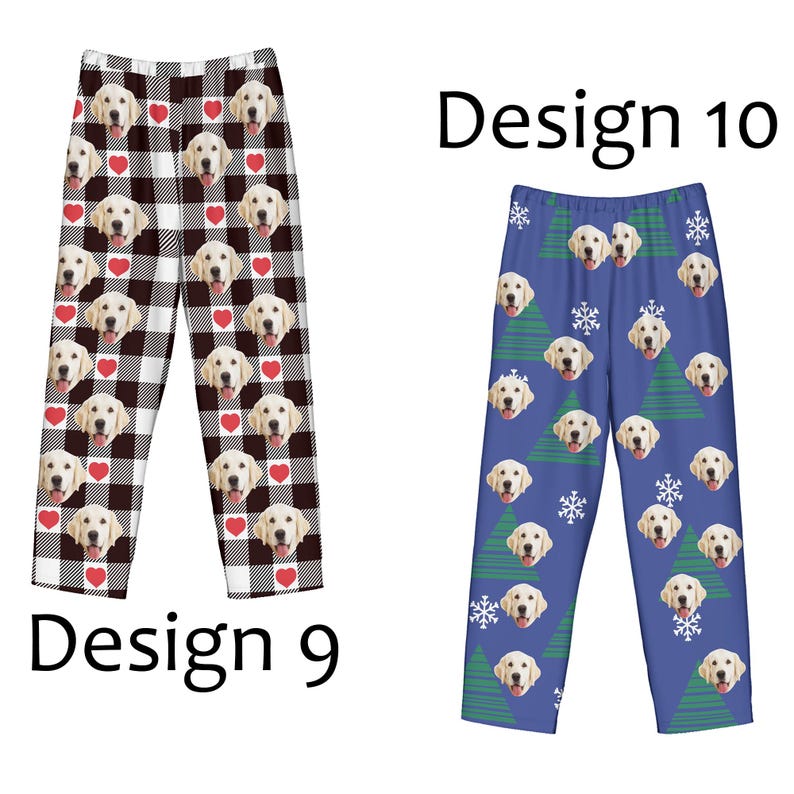 Custom Christmas Pajama Trousers With Photo,personalized Face Couple