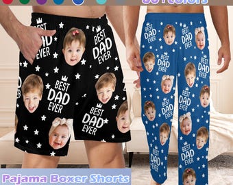 Custom Face Boxer Shorts,Custom Fathers Day Gift,Personalized Photo Pajama Pants,Dad Pajama Gifts,Best Dad Ever Pajama,Gift for Dad/PAPA