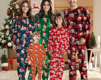 Pigiama natalizio personalizzato per la famiglia, pigiama con foto personalizzata