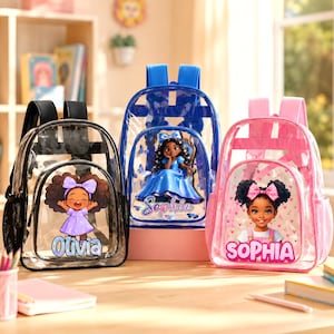 Sac à dos transparent personnalisé, sac personnalisé avec nom/photo, cadeau de sac pour enfants d'âge préscolaire