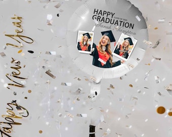 Globo metalizado personalizado para graduación, con foto personalizada, promoción de 2025