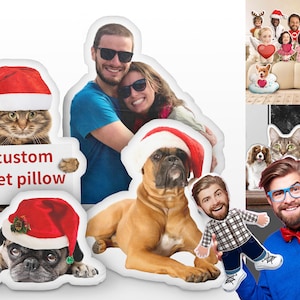 Custom Shaped Pillow,Personalized Face Pillow Gift,Head Cushion,Custom Pet Gift,Personalized 3D Pillow,Birthday Gift,Dog Cat Pillow,Mom Gift