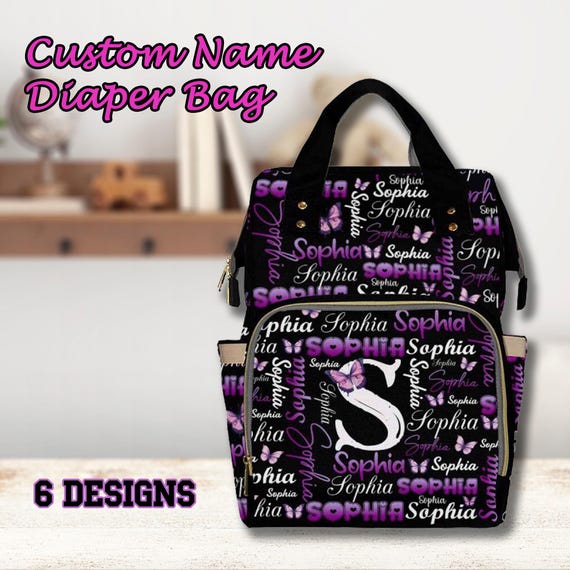 Personalized Name Diaper Backpack, Waterproof Nylon Baby Bag,Baby Shower Gift,Mother's Day Gifts