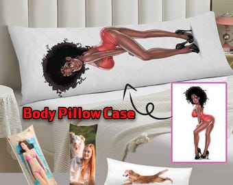 Personalized Photo Body Pillowcase, Custom Polyester Pillow Cover, 21"x60"