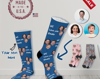Meias personalizadas com foto, presente personalizado para o papai