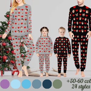 Custom Pajama Set with Photo, Face Pajama Set, Christmas Family Pajamas, Customized Sleepwear, Face on Pajamas, Birthday/Christmas gifts