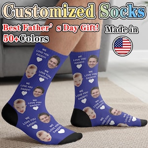 Custom Face Socks,Personalized Socks,Fathers Day Socks,Funny Faces on Socks,Custom Mother&#39;s Day Gift,Custom Father&#39;s Day Gift,Birthday Socks