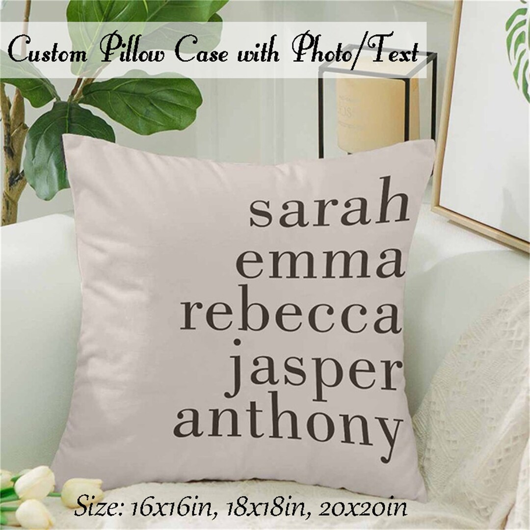 Custom Name Pillowcase Personalized Names Pillow Cover Etsy