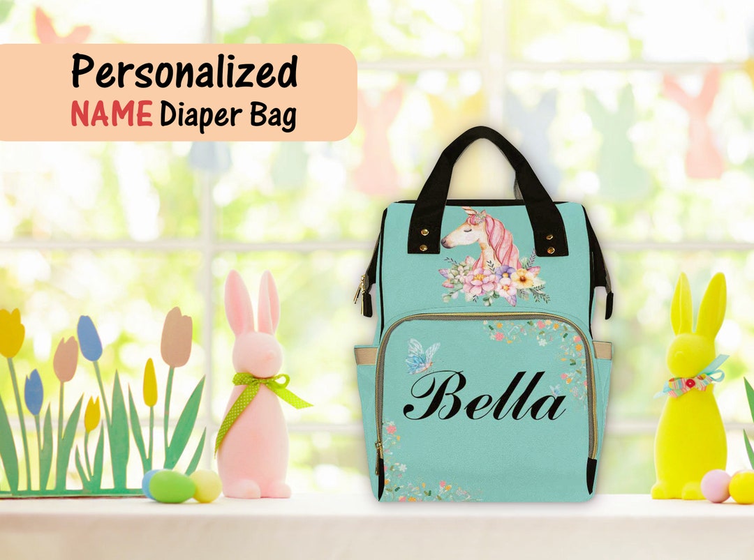 Custom Diaper Unicorn Bag Personalized Backpack With Name Mummy Daddy