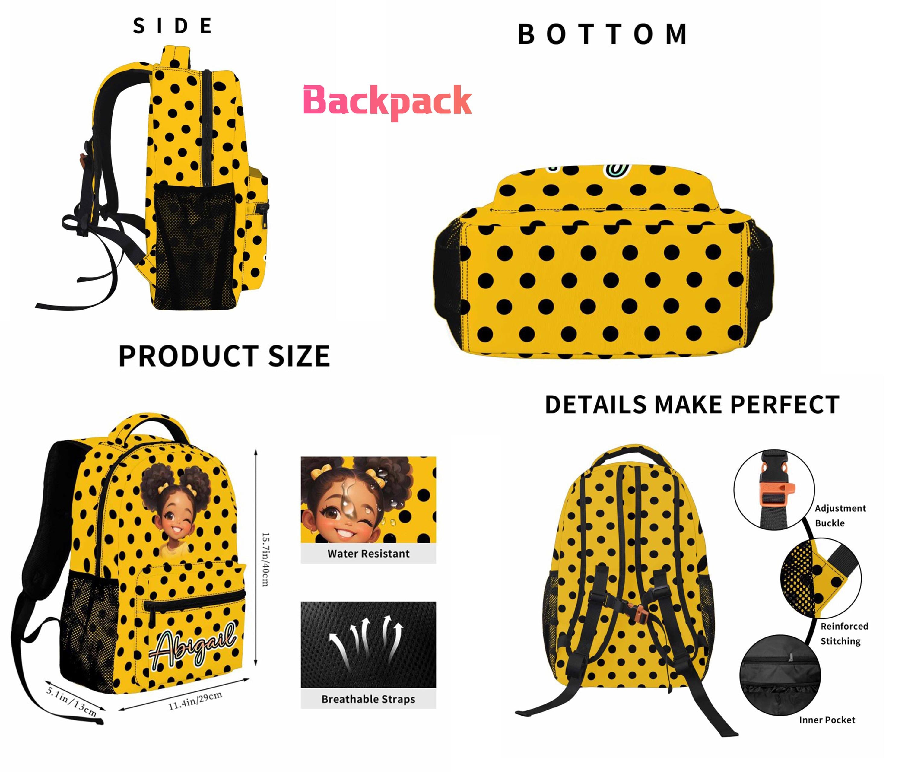 Custom Backpack with Name,Personalized Afro Black Girl Bag,Teen backpack,Back to School,Book Bag,Lunch Bag,Pencil Pouch,Gift for Daughter