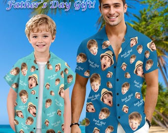 Chemise hawaïenne personnalisée : chemise photo personnalisée pour la fête des pères