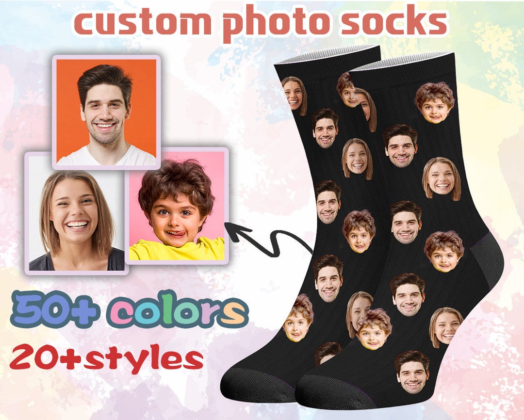 Custom face socks personalized photo socks funny faces on socks dad