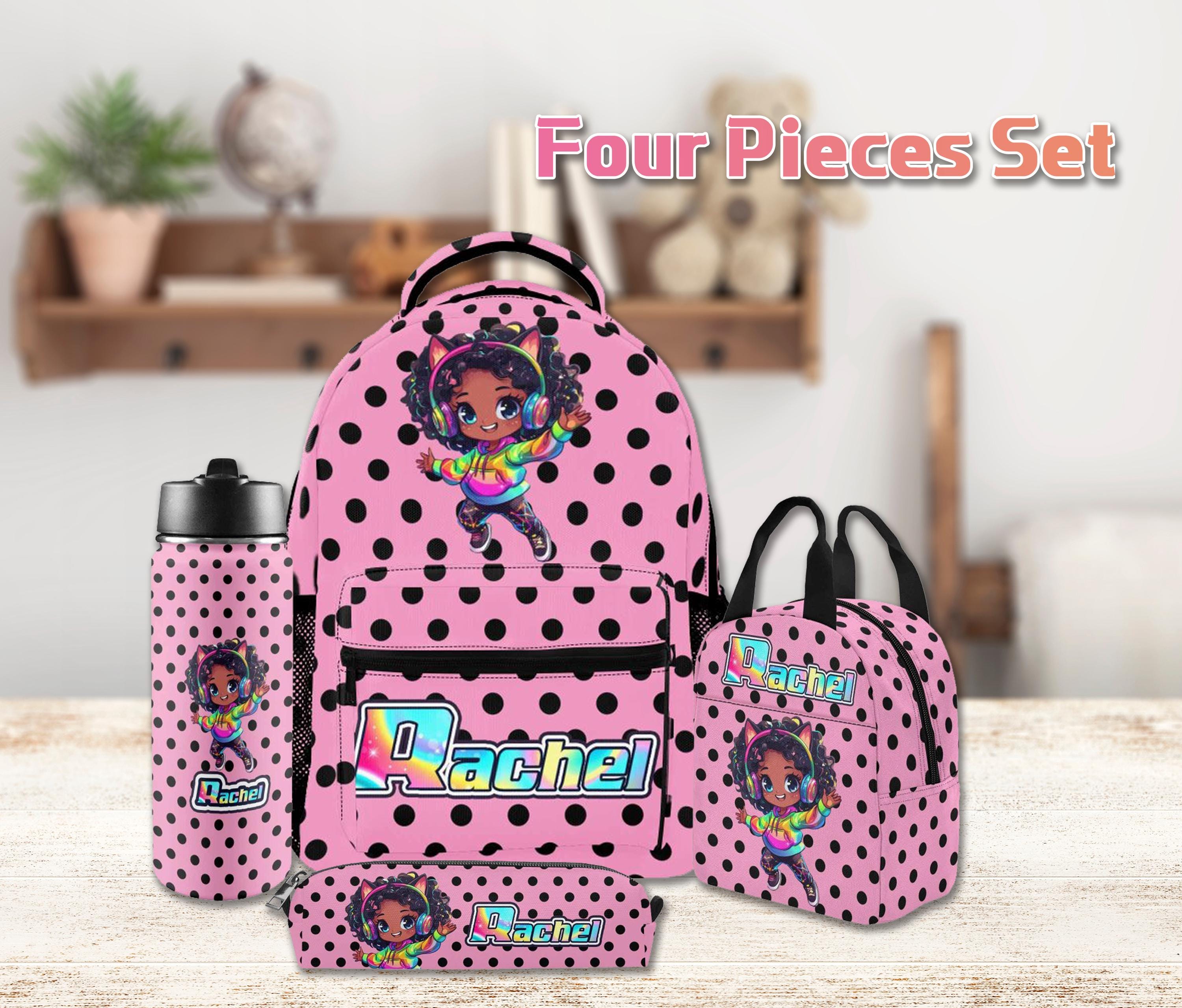 Custom Backpack with Name,Personalized Afro Black Girl Bag,Teen backpack,Back to School,Book Bag,Lunch Bag,Pencil Pouch,Gift for Daughter