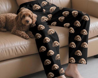 Benutzerdefinierte Haustier Gesicht Pyjama Hose, personalisierte Hunde Foto Nachtwäsche