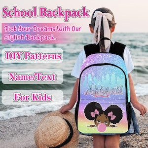 Custom School Backpack with Name,Sparkling Shining School Bag,Back to School Gift for Elementary Boys Girls,Unique Customized Gift for Her