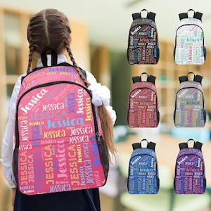 Sac à dos personnalisé avec prénom,Cartable avec texte personnalisé,Sac à dos à bandoulière,Cadeau de rentrée scolaire,Cadeau amusant,Sac à dos de voyage personnalisé,Cadeau d'anniversaire