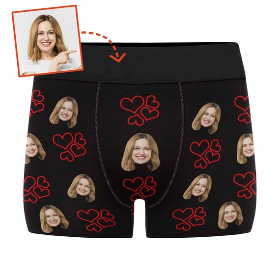 Custom Photo Boxers Girlfriend Face on Underwear Shorts Etsy
