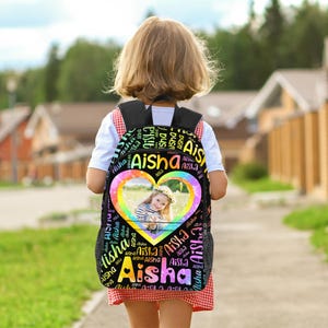 Custom Photo School Bag with Name,Custom Face Backpack,Back to School Gift,Funny Bag,Preschool Elementary Kindergarten Backpack,School Bag