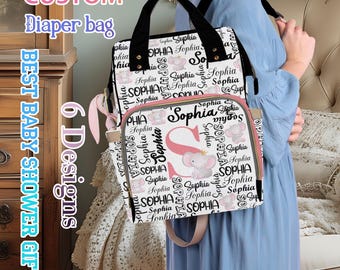 Personalisierte wasserdichte Wickeltasche Rucksack - Babypartygeschenk