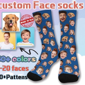 Custom Face Socks,Personalized Photo Socks,Father's Day Gifts,Men's Sock,Ship from USA